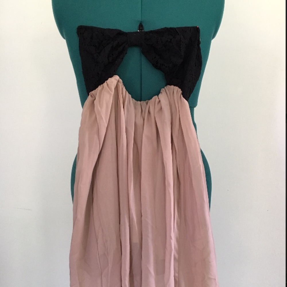 Strapless long formal dress with built in bra
